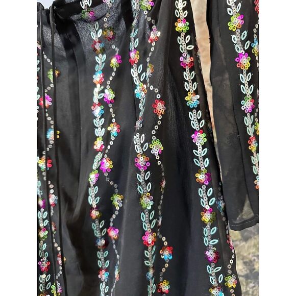 New FREE PEOPLE Anna Sui Floral Fantasy Mini Dress Size 2 - Picture 9 of 10